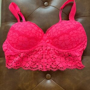 PINK Victoria's Secret Neon Pink Lace Bralette